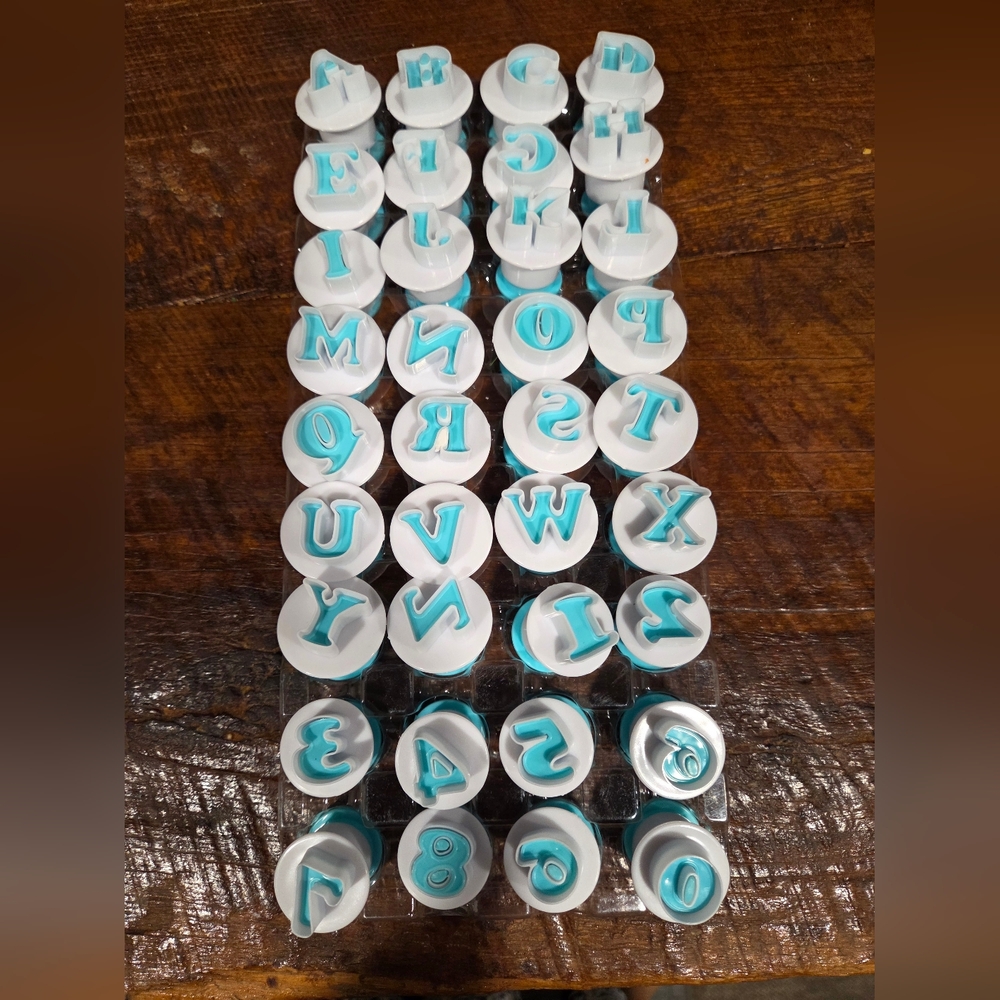 Alphabet and Number Fondant Cutters - Blue